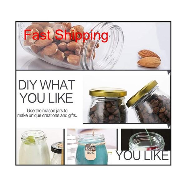 

glass jars, kamota 10 pack 6 oz clear yogurt jars with gold lids, glass pudding jars yogurt jars ideal for jam, honey, qylahl yh_pack