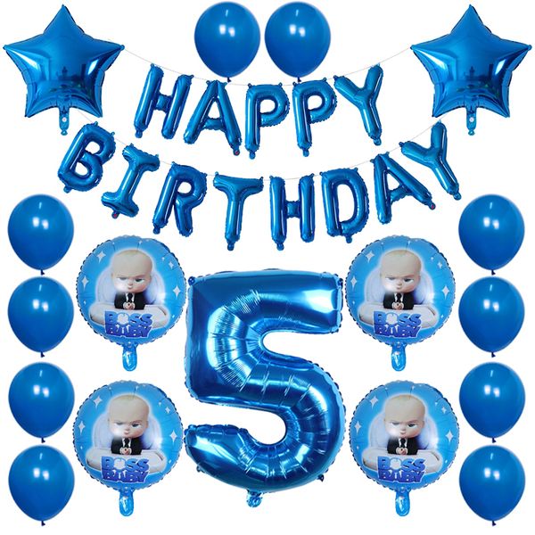 

30pcs cartoon baby boss balloons happy birthday party foil helium balloons kids birthday party decorations air globos supplies 1027