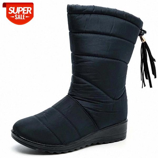 

women boots fashion new waterproof women shoes snow boots for winter shoes furry tassel womans keep warm botas mujer #yg2k, Black