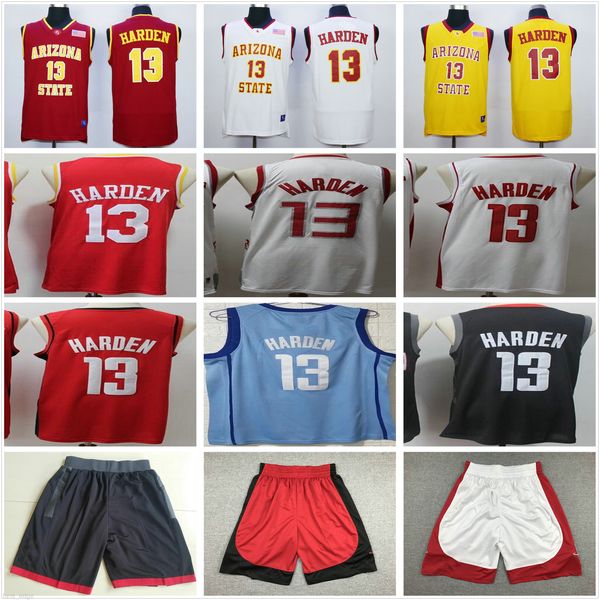 

ncaa college #13 harden basketball jersey red white black new blue clyde 22 drexler hakeem 34 olajuwon tracy, Black;red