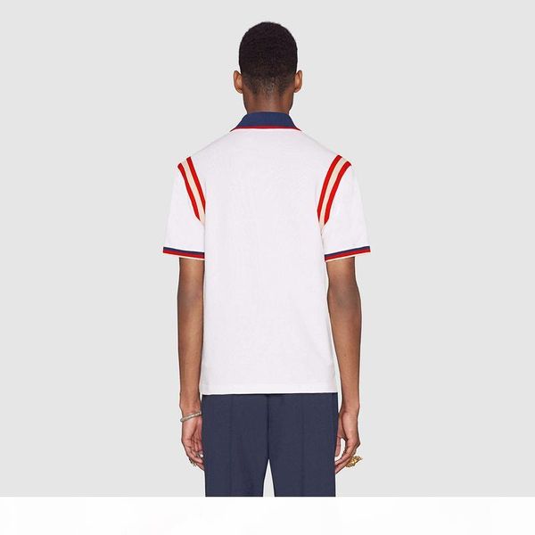 

new spring summer polo shirt fashion designer polo t-shirt high street men printed lapel polo shirt 3xl, White;black