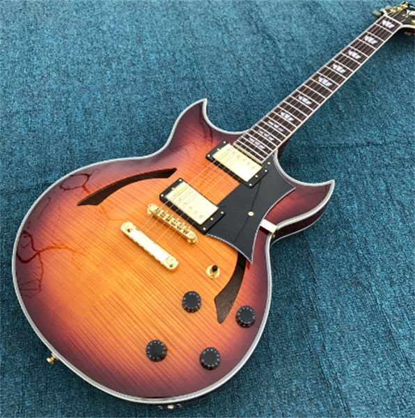 

oem jazz electric guitar, gold hardware, hollow guitar, delivery guitars guitarra