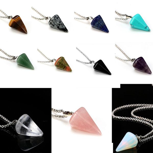 

styles pendant 11 necklaces rose healing crystals amethyst quartz bead chakra healing point women men natural stone pend