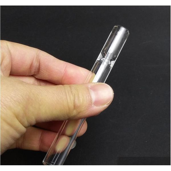 

4 inch glass pipe tobacco cigarette bat og one hitter pipe clear glass straw tube cigarette filter pipes glass filter tips vhtfn