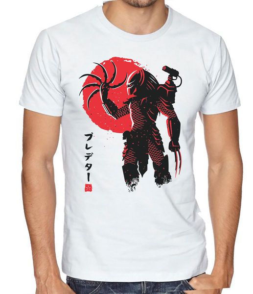 

the predator japanese style retro 80's movie white cartoon men new fashion sport hooded sweatshirt hoodie t shirt