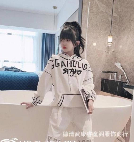 

sweater ruitongge children's cartoon hooded letter, Black