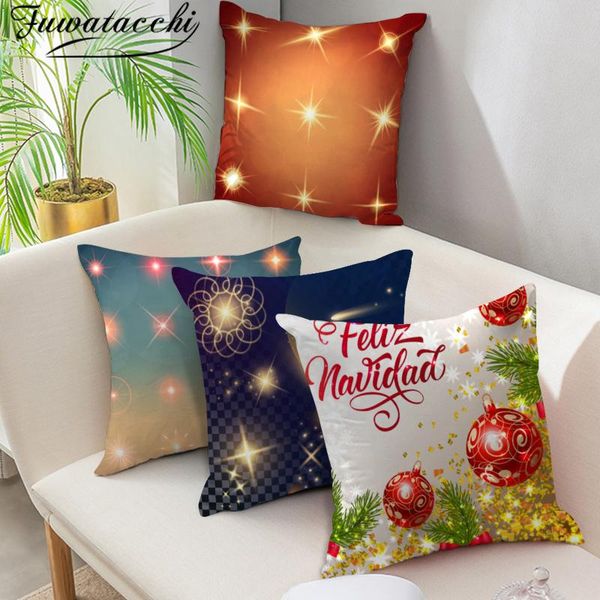 

cushion/decorative pillow fuwatacchi christmas day decorative cushion cover xmas tree bell printed pillows covers for home decor sofa couch