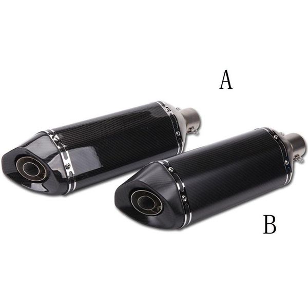 

motorcycle exhaust system muffler universal id: 51mm length: 470mm real carbon fiber stainless steel fit motorbike pipe for r25