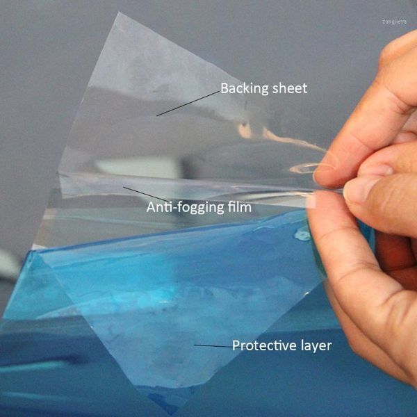 

car sunshade 1.52x0.5m/60"x20" clear anti-fog film blue protective layer rearview mirrored bathroom mirror glass vinyl1