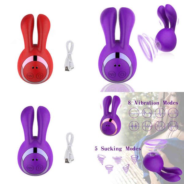 NXY Vibratoren Kaninchen-Penis-Vibrator, G-Punkt-Klitoris-Massagegerät, 8 Vibrationen, 5 Saugmodi, vibrierender Hase, Sexspielzeug für Erwachsene für Frauen, Paare, 220110