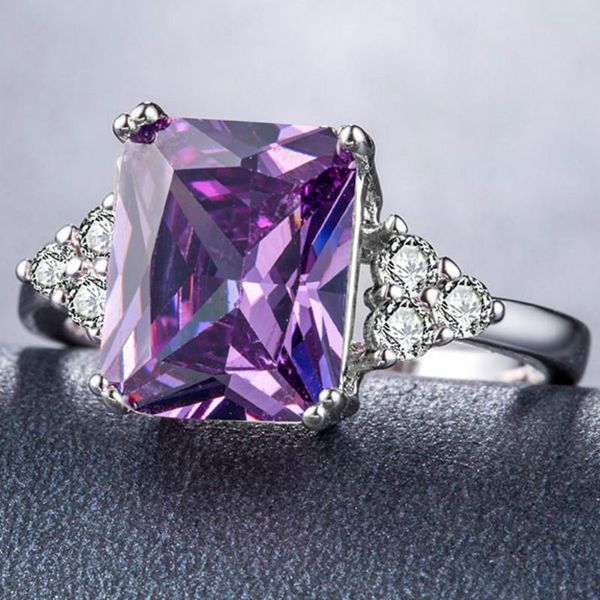 

visisap vintage geometric square blue zircon rings for women dropshipping colorful options anniversary ring fashion jewelry b915, Golden;silver