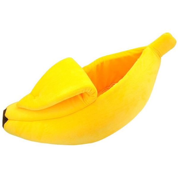 

cute banana cat bed house warm pet puppy banana cushion kennel portable pet mat beds for cats kitten soft cama jllvnx