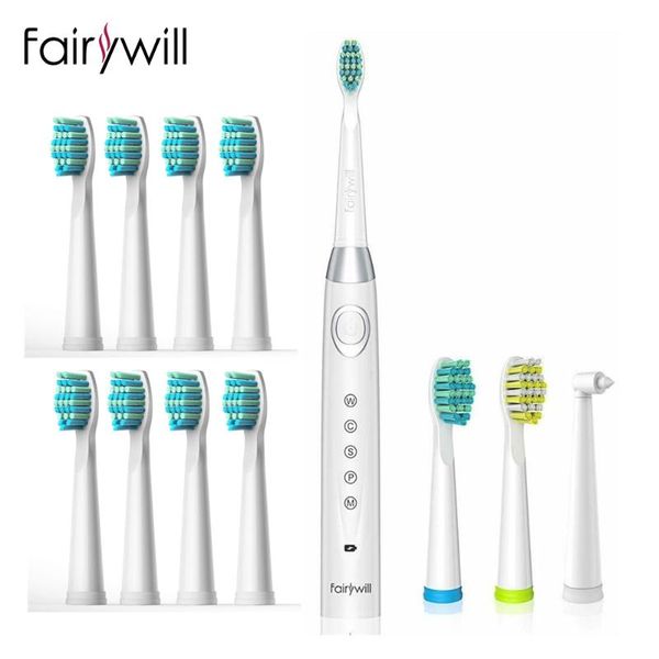 

smart electric toothbrush fairywill ultra sonic fw-508 5 modes waterproof ipx7 brush replacement heads for adults and kids