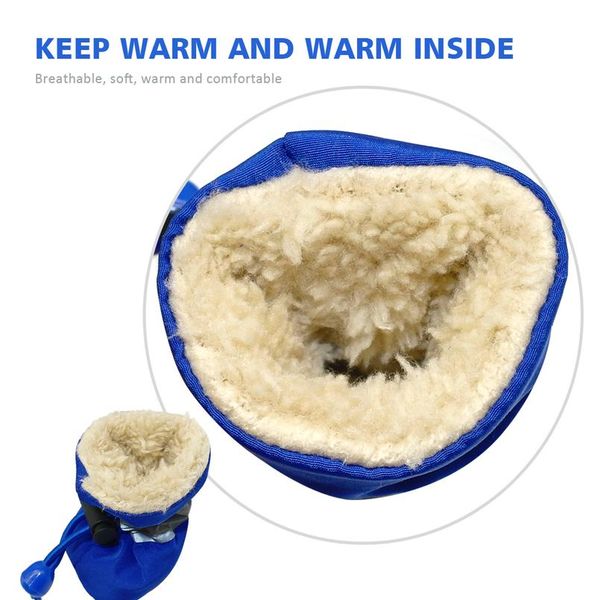 

4pcs waterproof winter pet dog shoes anti-slip rain snow boots footwear thick warm for small cats dogs puppy dog socks sqcyqc