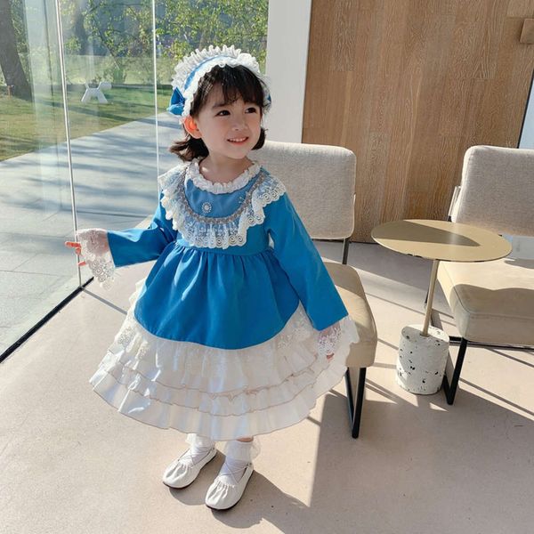 

princs spring 2021 new lolita girls' long sve cake skirt children's gift drs9roa, Red;yellow