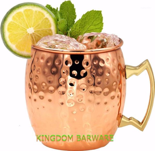 

mugs wholesale- hammered copper plated stainless steel moscow mule mug drum-type beer cup coffe water glass drinkware1