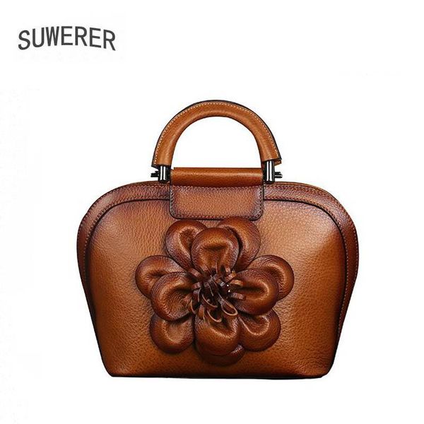 

suwerer real cowhide bag women genuine leather handbags fashion women leather luxury handbags tote embossed bag