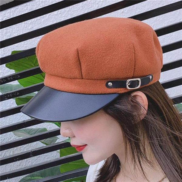 

woolen octagonal hats for women casual winter autumn hat ladies fashion boinas beret cap female newsboy gatsby caps, Blue;gray