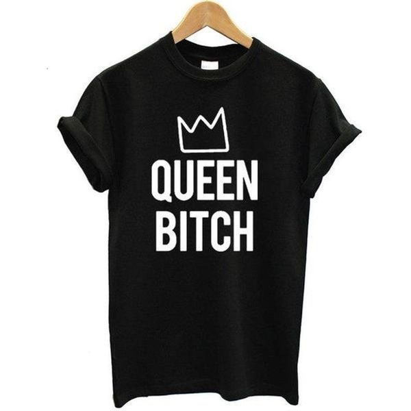 

queen bitch print women tshirt cotton casual funny t shirt lady yong girl tee drop ship s-556, White