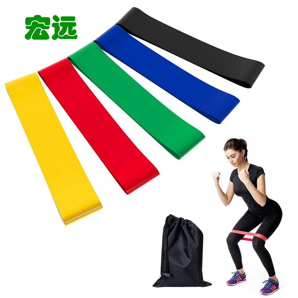 

5pcs set resistance band fitness 5 levels latex gym strength training rubber loops bands fitness equipment sports yoga belt toys with bag