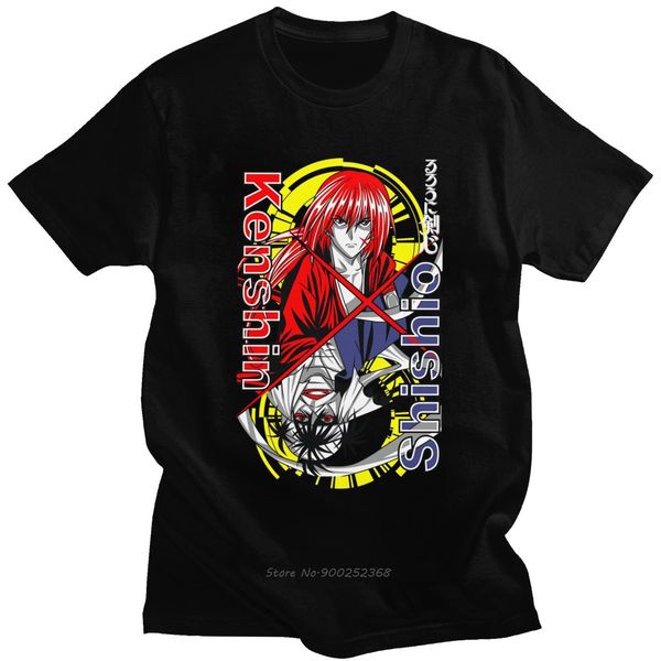 

novelty rurouni kenshin harajuku cotton anime manga swordsman samurai x short sleeve fans gift hoodie designers t shirts sweatshirt