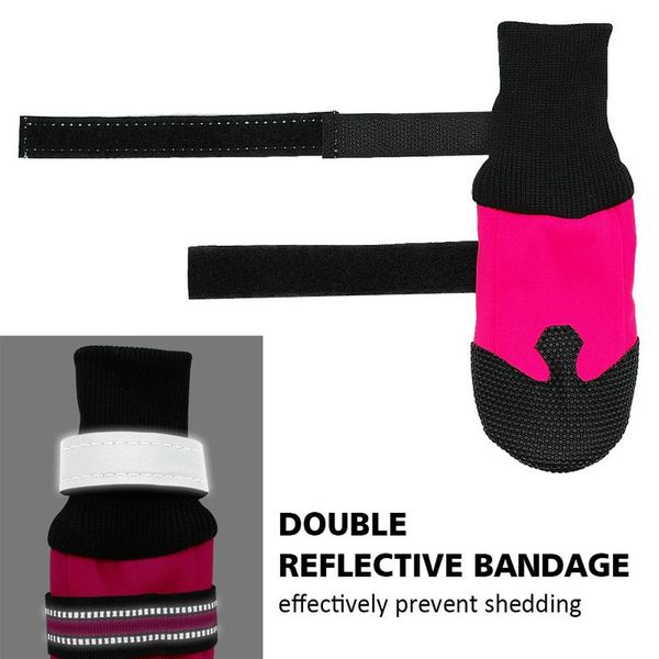 

4pcs waterproof winter pet dog shoes anti-slip snow pet boots paw protector warm reflective for medium large dogs labrad wmtdko