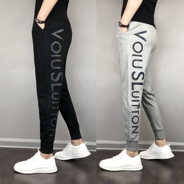 

men's autumn and winter korean fashion casual spiritual social boy pants net red harlan leggings, Black