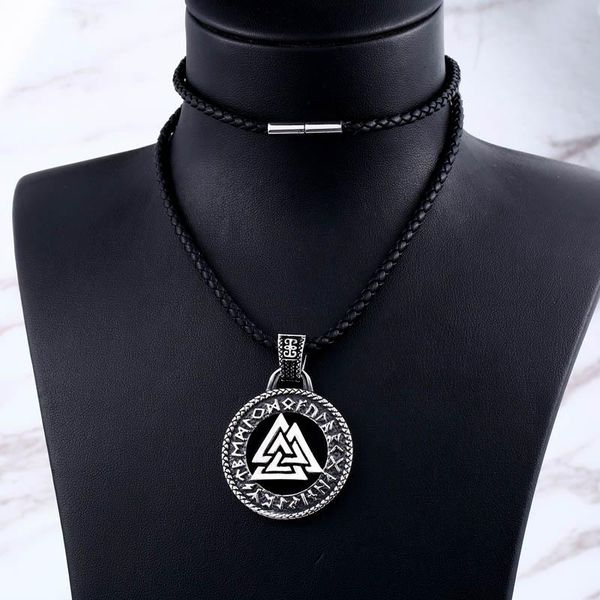 

steel soldier viking rune stainless steel men pendant necklace nordic popular nature titanium jewelry, Silver