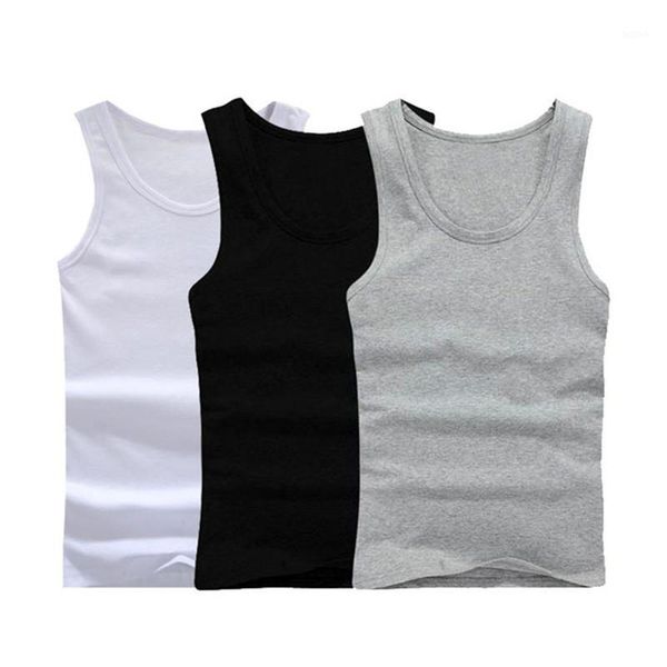 

men' tank 3 piece/lot 2021 mens summer slim fit cotton solid underwear men quality casual sleeveless tee pack of 31, White;black
