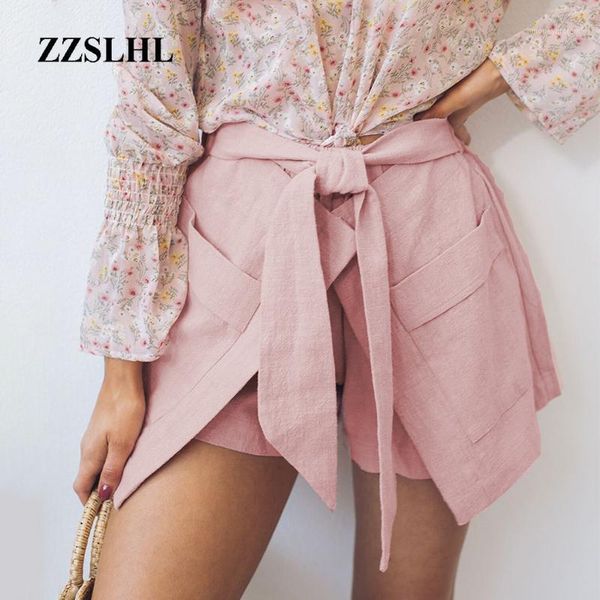 

women's shorts bow pocket solid women casual beach summer wide leg high fashion 2021 waist1, White;black