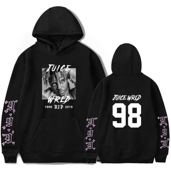 

juce wrld hoodie harajuku r.i.p. respect rapper juice wrld hoodie sweatshirt men women juice 999 oversized, Black