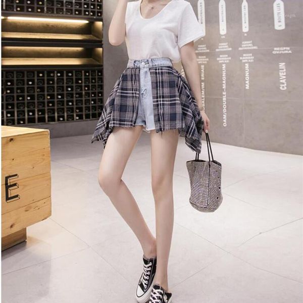 

woman jeans shorts clothes high waisted 2020 summer streetwear baggy wide leg vintage fashion the new blue harajuku pants1