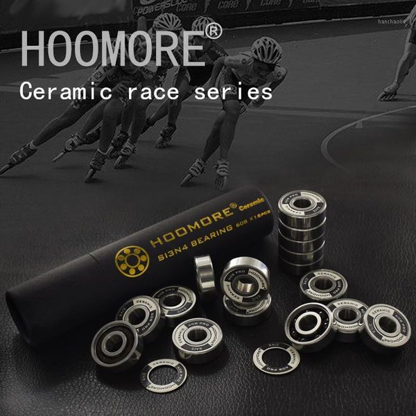 

skateboarding hoomore si3n4 608rs black ceramic speed bearing for inline skates shoes professional race 7 beads 16 pcs1