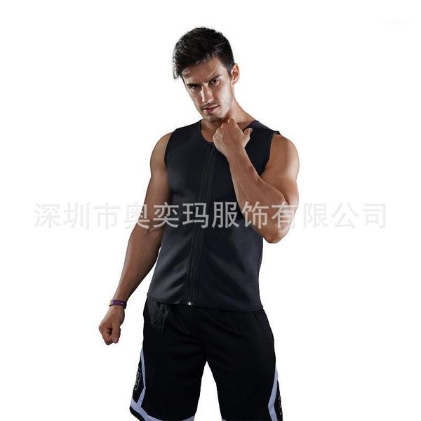

sweat suit men vest neoprene suit waterfall perspiration wicking body sculpting belly movement running bodybuilding vest1, Gray;blue
