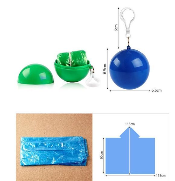 

disposable raincoat plastic ball key chain disposable raincoats portable spherical case traveling hiking camping sqciux bdenet