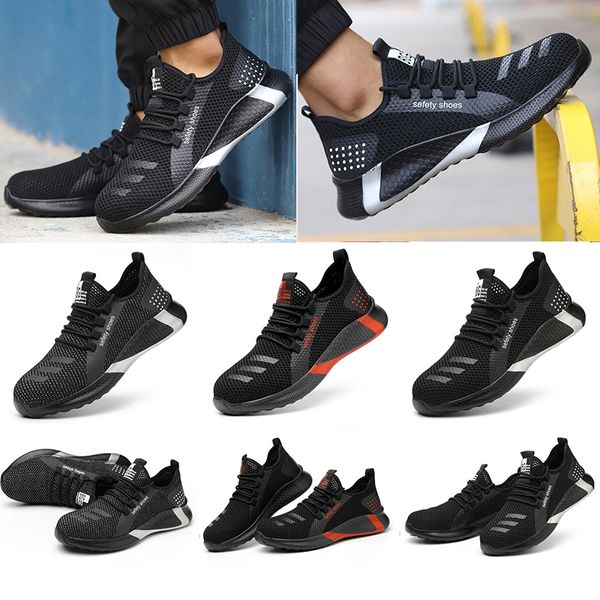 

ale anti-smashing safety shoes flying woven breathable safety shoes non-slip deodorant men's work sneaker summer protective sneaker