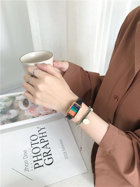 

french minority brand watch women light luxury fashion simple temperament atmosphere waterproof small dial small exquisite women's watc, Slivery;brown