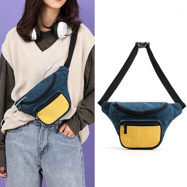 

fashion women zipper messenger bags mini chest bags waist phone packet hit color fanny pack casual sac banane femme#yl101