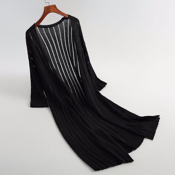 

2021 new poncho half sleeve loose summer knitting cardigans long sweater jumper women cape feminino lxki, White;black