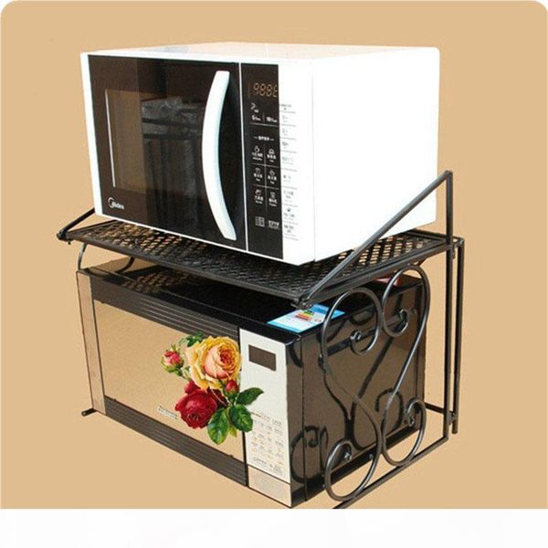 

iron microwave oven shelf multipurpose rack with double layers kitchen storage bathroom organizer za4635