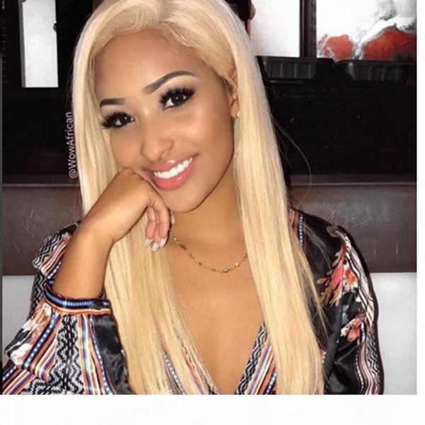 

honey blonde human hair wig 613 for women unprocessed virgin peruvian silky straight pre plucked full lace blonde wigs with baby hair, Black;brown