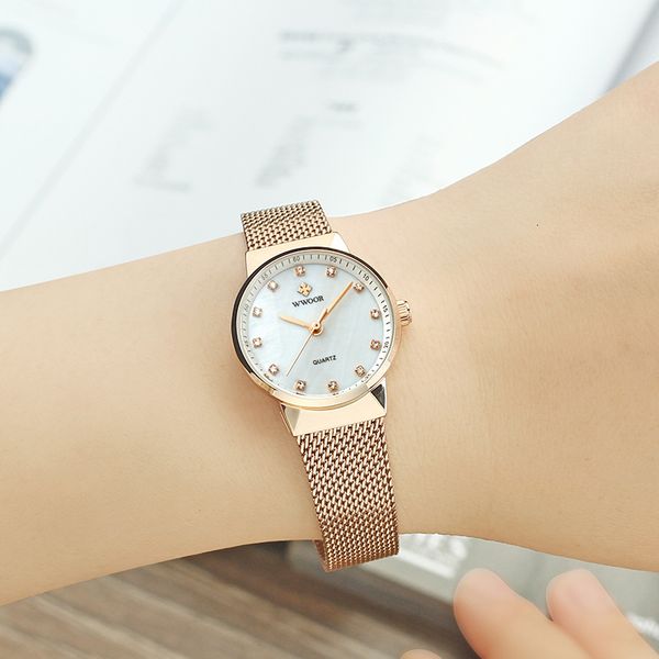 

wwoor watches for women luxury diamond women watch ladies rose gold mesh bracelet watch fashion quartz clock female reloj mujer y1220, Silver