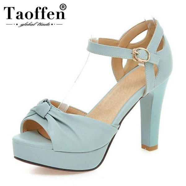 

taoffen women high heels bowknot sandals night party wedding dancing club summer shoes women spring platform sandals size 33-43, Black