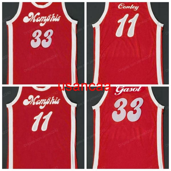 Benutzerdefinierte Mike # Conley PAU GASOL Basketball Jersey Herren alle genäht rot jede Größe 2XS-5XL Name und Nummer