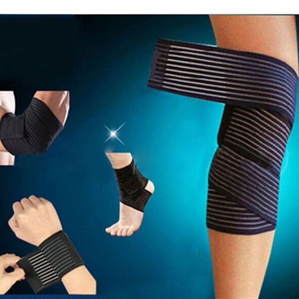 

knee elbow wrist ankle bondage cuff support wrap sport bandage compression strap belt fitness gym brace tape elastic band, Black;gray