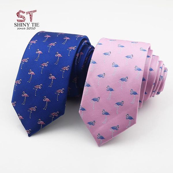 Krawatten Formale Herrenkrawatte Polyester 6 cm Flamingo Elefantendruck Tier für Männer Business Kausal Mode Party Hochzeit Zubehör1