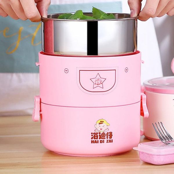 

cute japanese thermal lunch box leak proof detachable stainless steel bento box kids portable picnic school food container box wmttkn