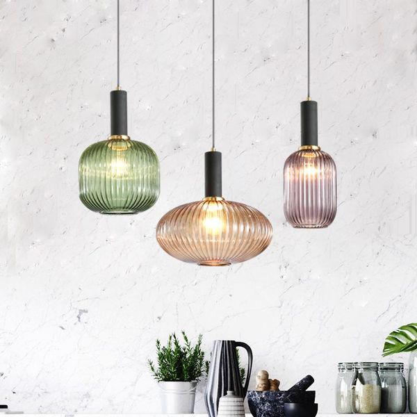 

modern colorful glass ball pendant lights nordic hanglamp pendant lamp for dining living room kitchen bar lustre light fixtures