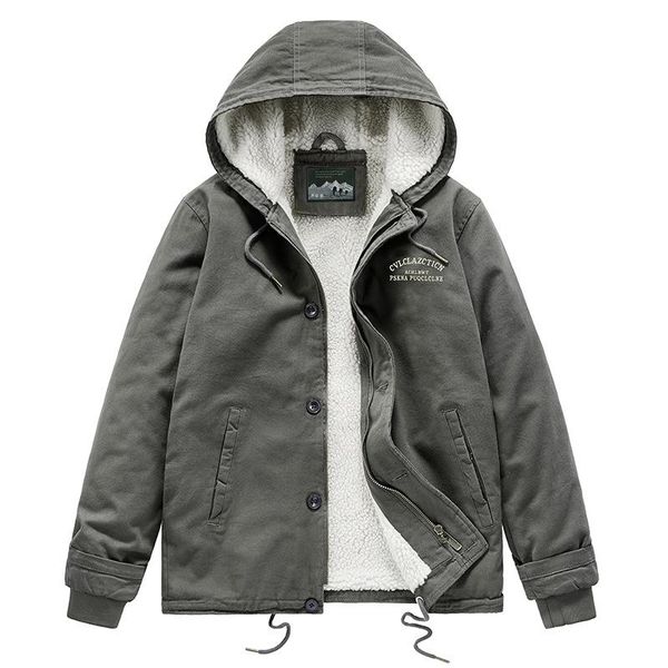 

2020 autumn& winter new plus size loose wild warm thick hooded jacket sports leisure zipper men cotton jacket tide ing, Black