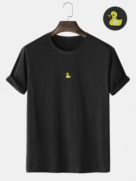 

men duck embroidery tee n1y1#, White;black